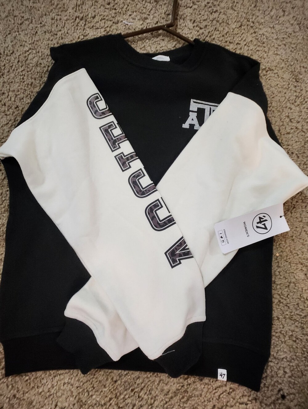 47 Brand Texas A&M Aggies Crewneck Sweatshirt Women's  Small Black White
